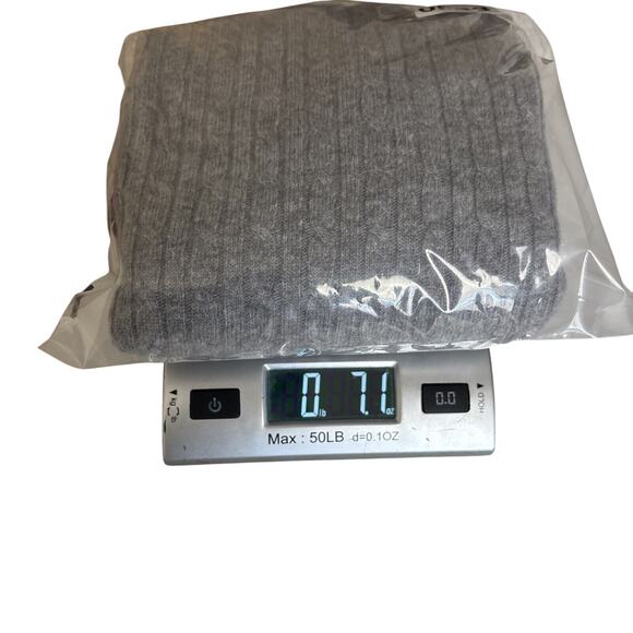 Hoggs Of Fife Sweater Womens XS Gray Cableknit Lambswool Blend Preppy Academia - Picture 8 of 9